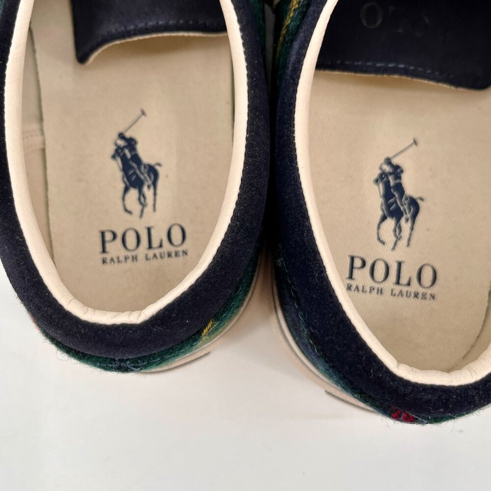 Polo Ralph Lauren Keaton Pony Sneaker Size 11 Chambray Herringbone Shoes - Picture 9 of 14